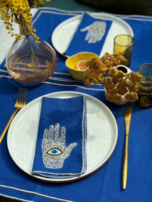 Hamsa Hand linen napkins / Set of 4